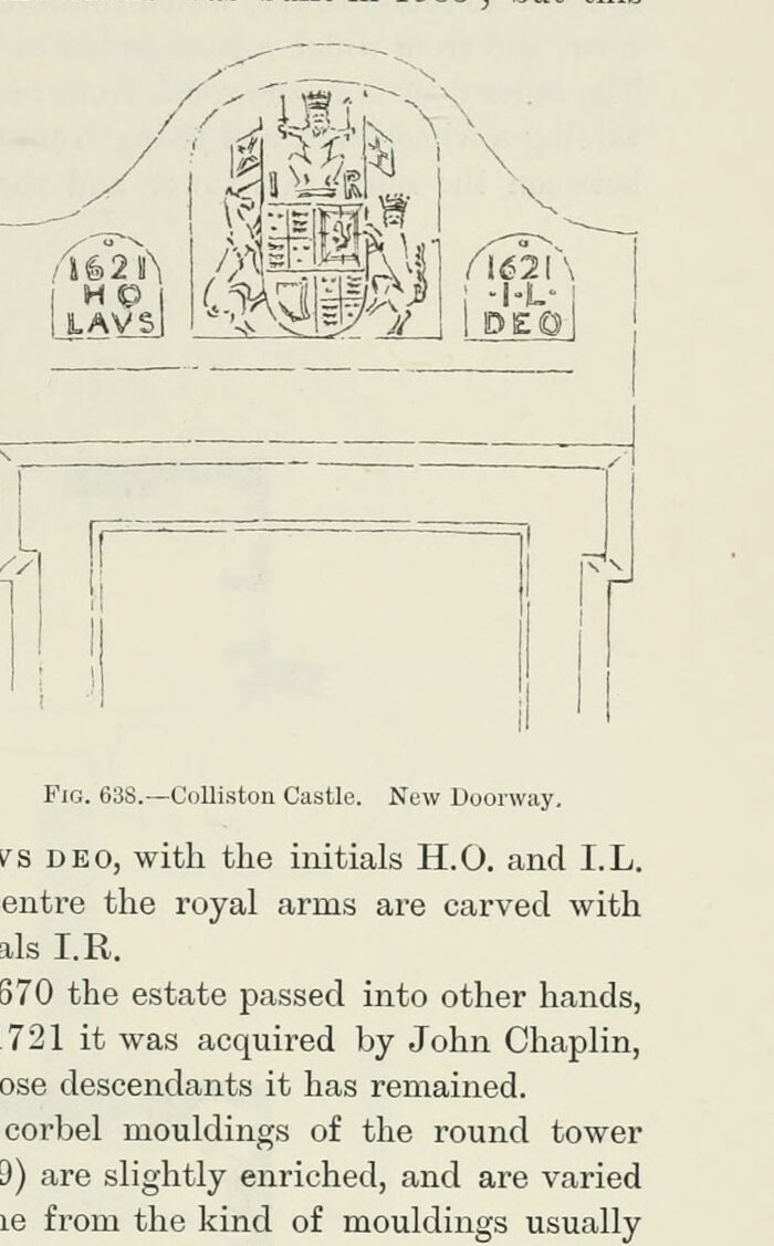 Fig. 638.—Colliston Castle. New Doorway., Colliston Castle
