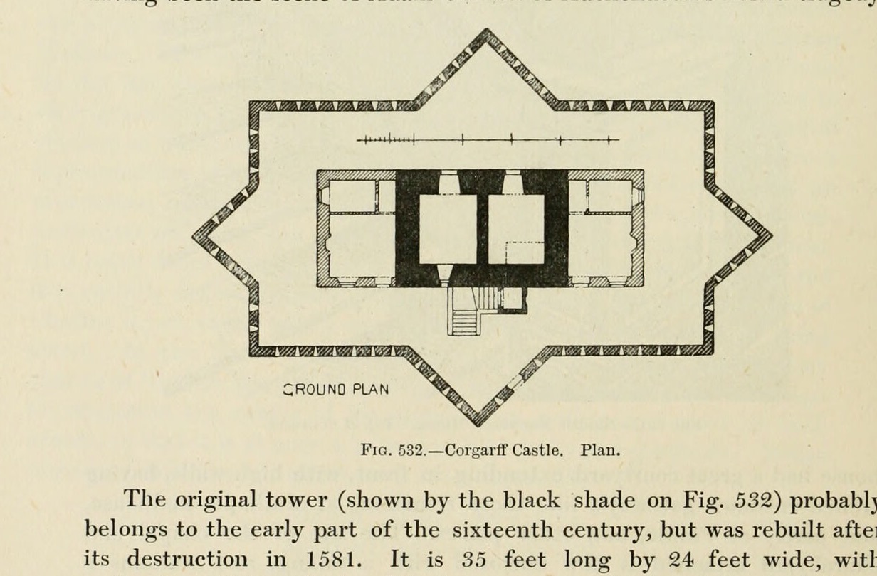 GROUND PLAN. Fig. 532. — Corgarff Castle. Plan., Corgarff Castle