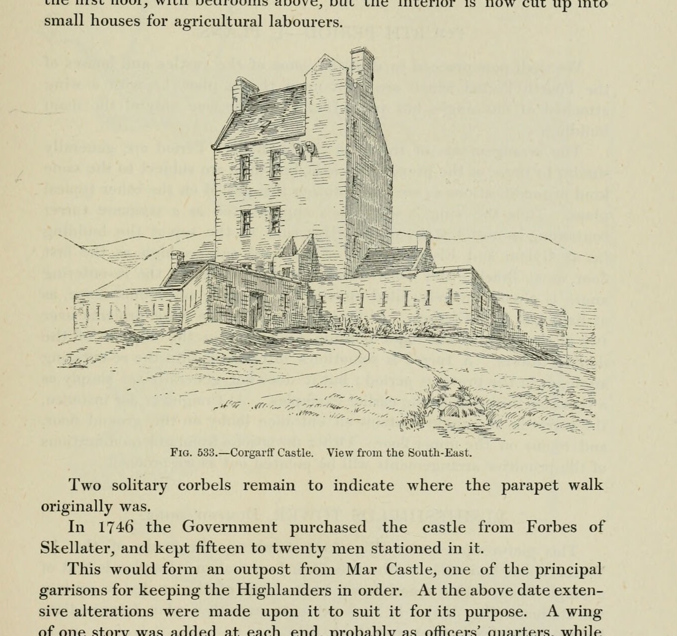 Fig. 533.—Corgarff Castle. View from the South-East., Corgarff Castle