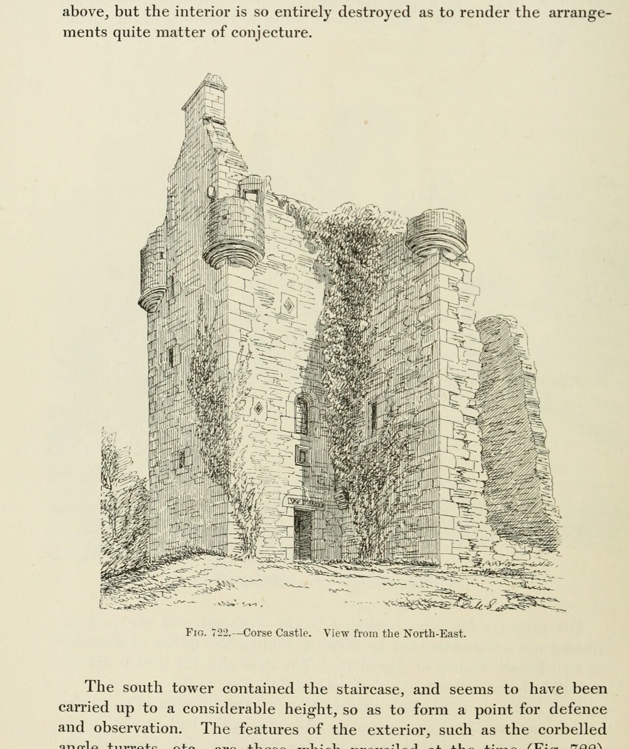 Fig. 722. -- Corse Castle. View from the North-East., Corse Castle