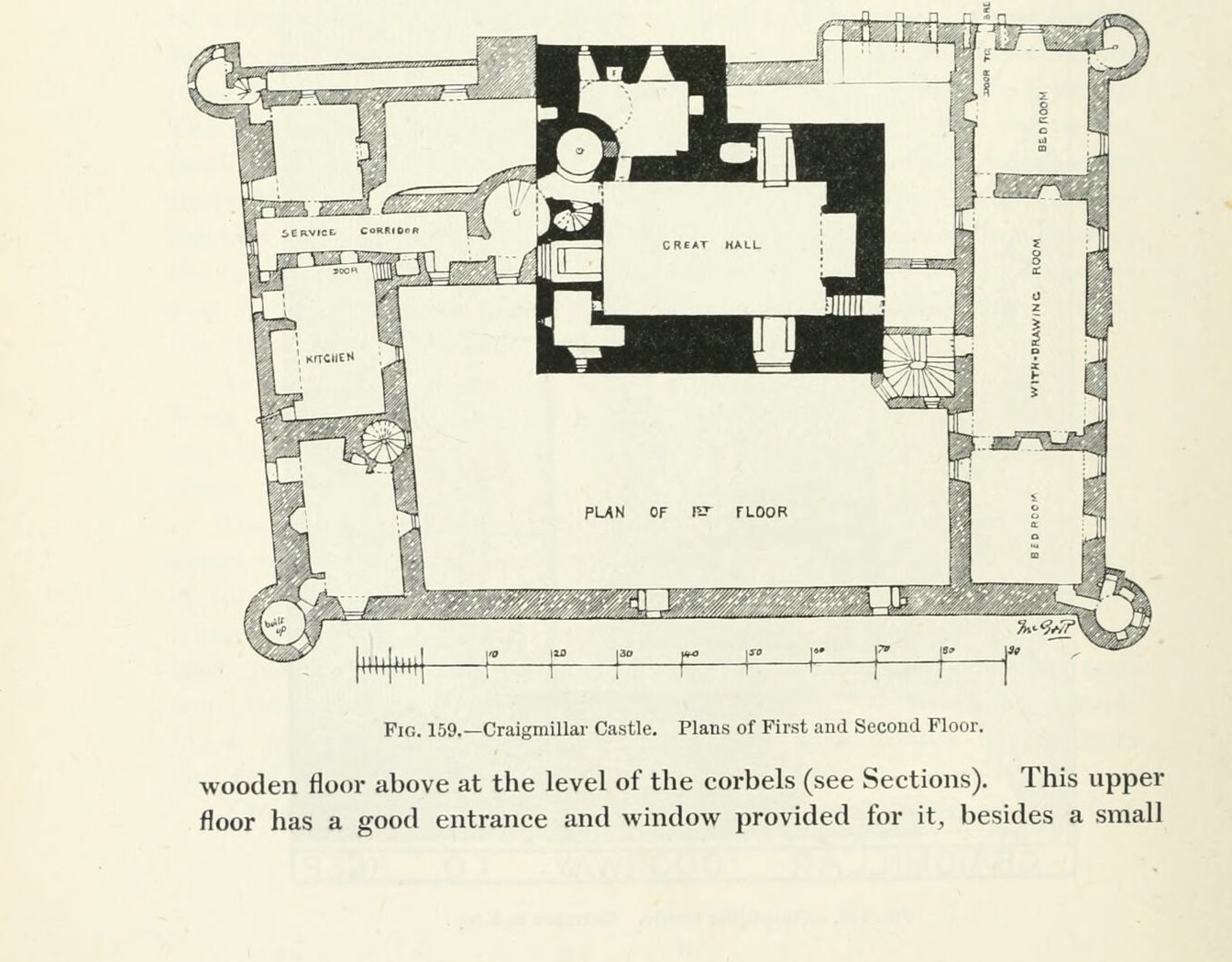 PLAN OF 2ND FLOOR, Craigmillar Castle