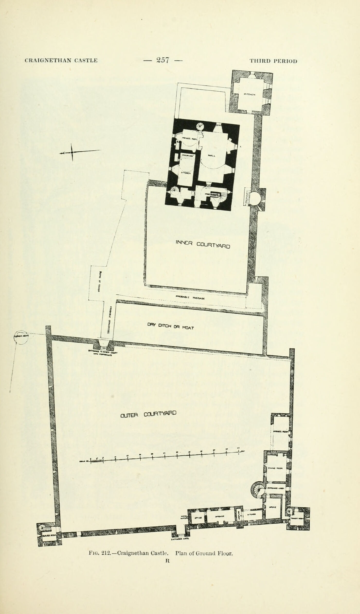 Fig. 212. — Craignethan Castle. Plan of Ground Floor., Craignethan Castle