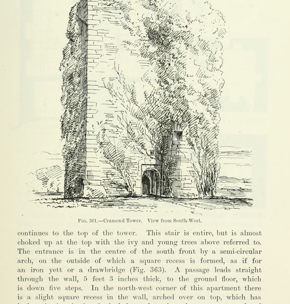 Fig. 361. — Cramond Tower. View from South-West., Cramond Tower