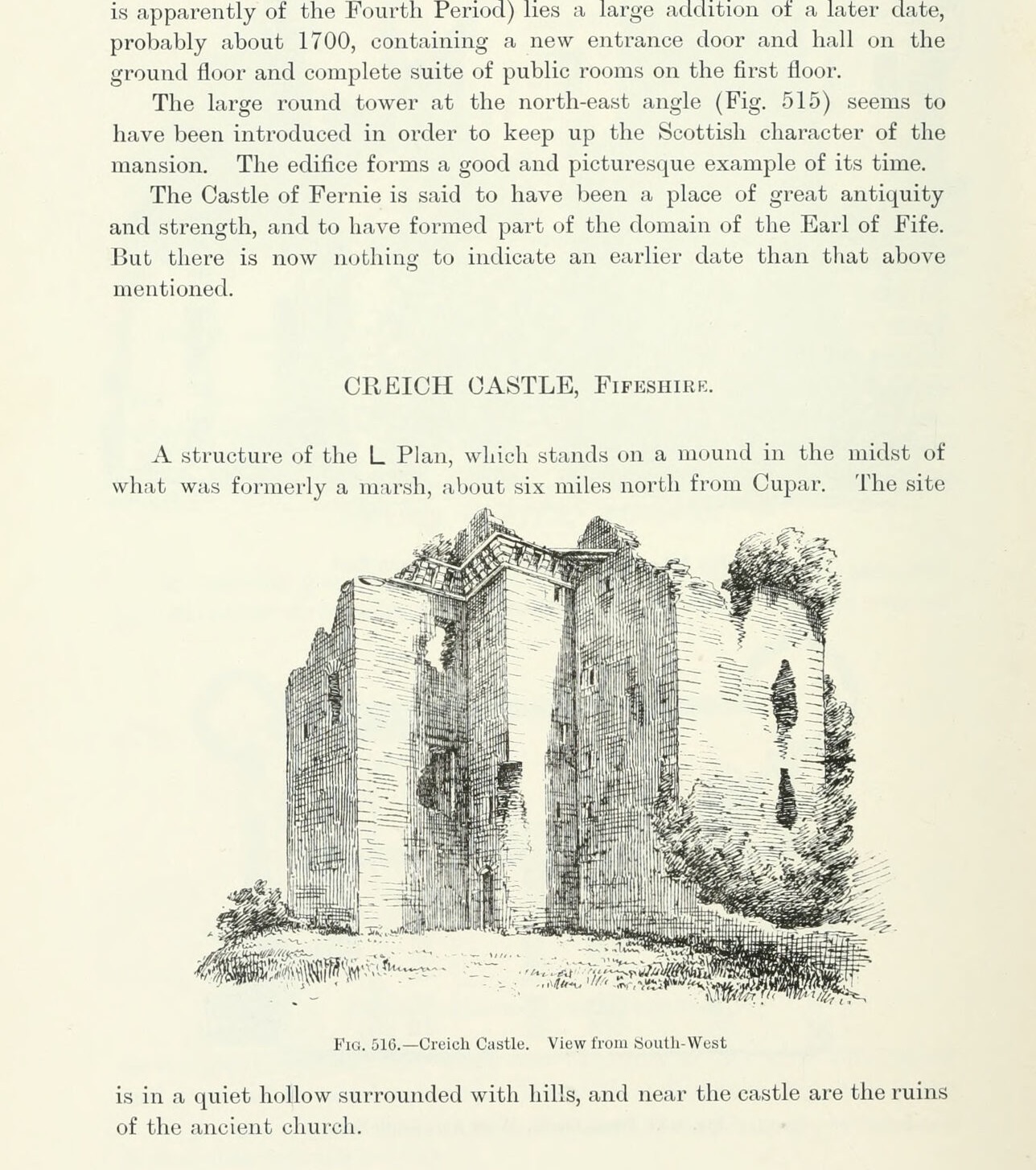 Fig. 516. — Creich Castle. View from South-West, Creich Castle