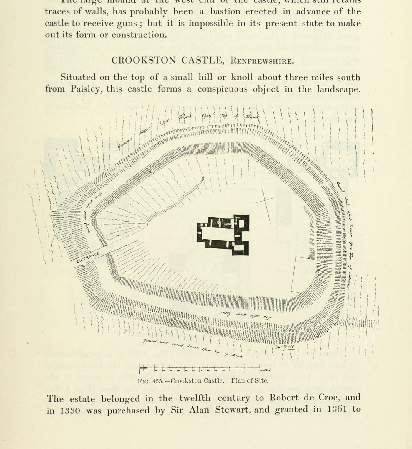 Fig. 455. — Crookston Castle. Plan of Site., Crookston Castle
