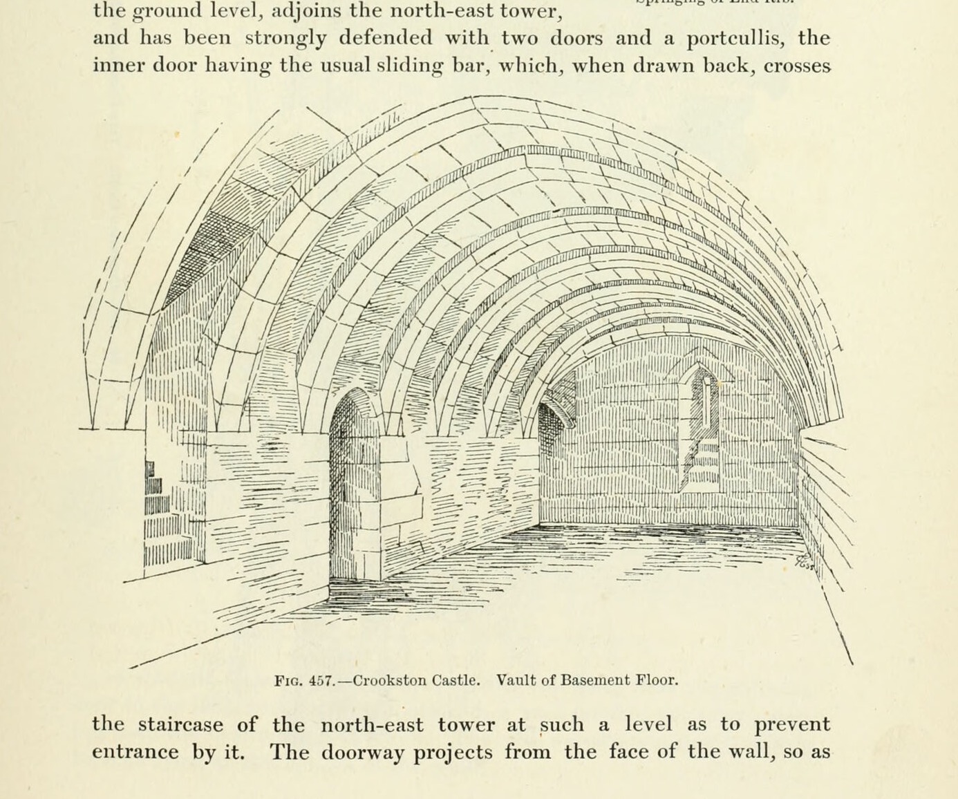 Fig. 457. — Crookston Castle. Vault of Basement Floor., Crookston Castle