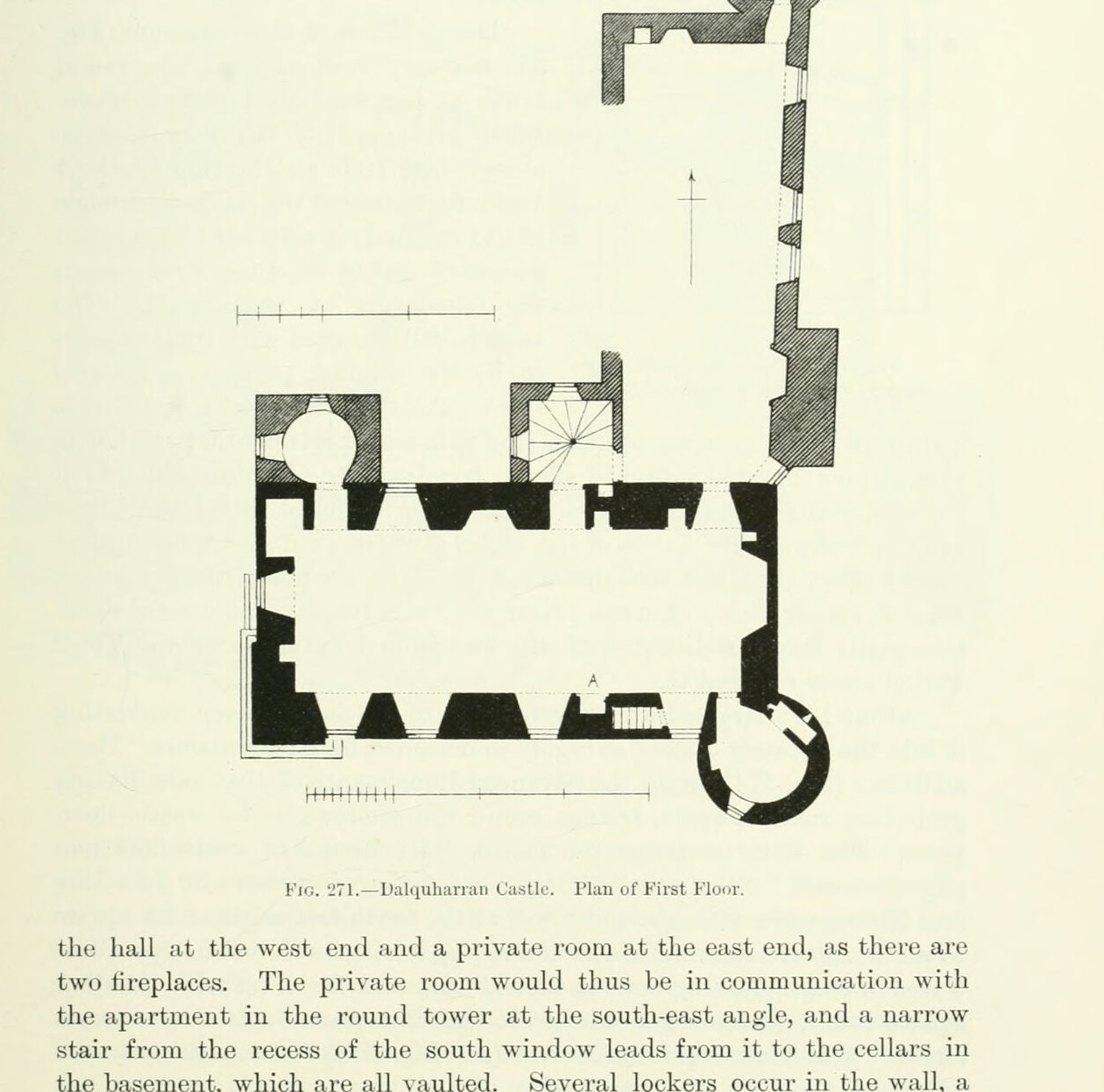 Fig. 271. — Dalquharran Castle. Plan of First Floor., Dalquharran Castle