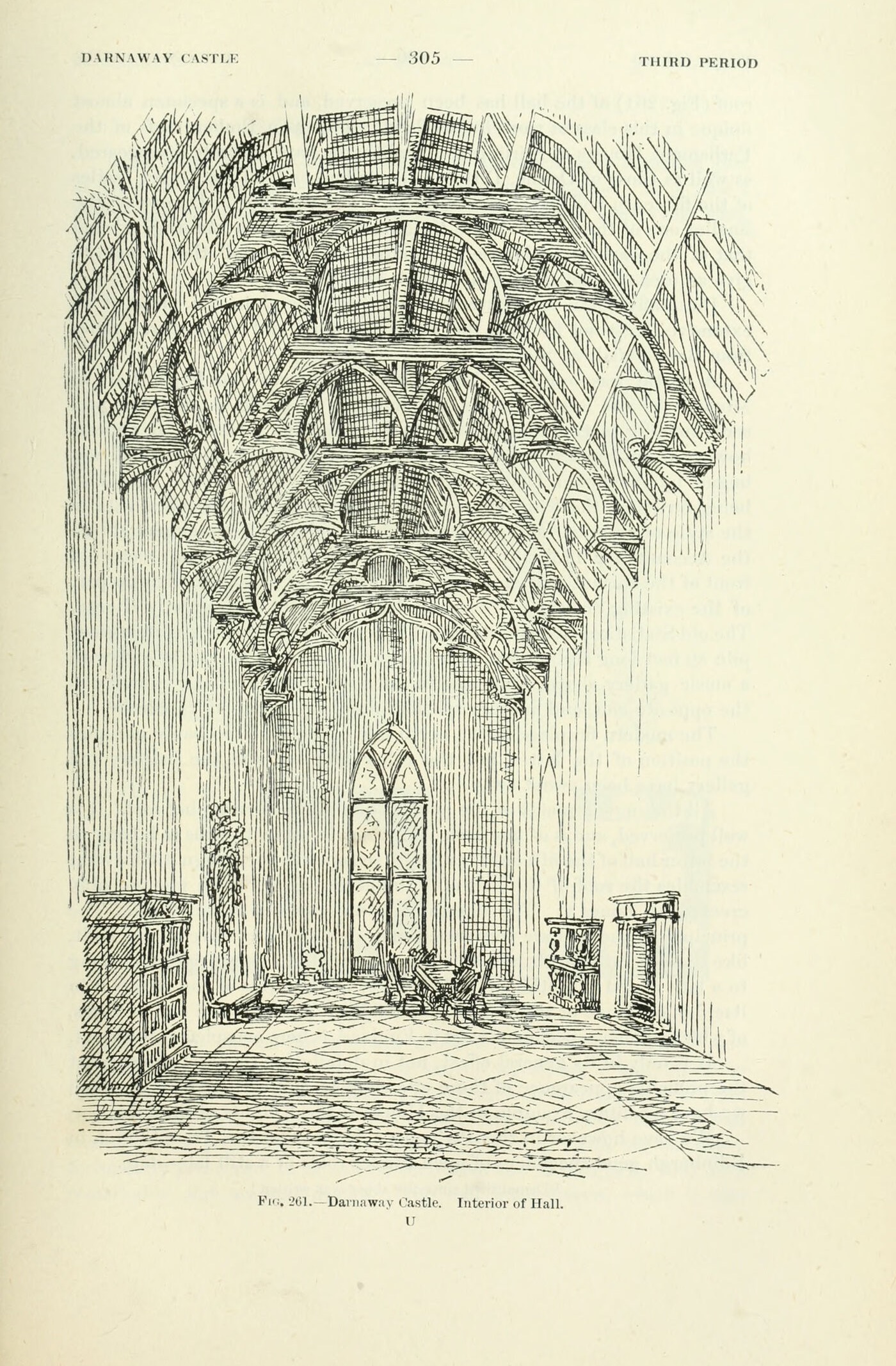 Fig. 261. — Darnaway Castle. Interior of Hall., Darnaway Castle