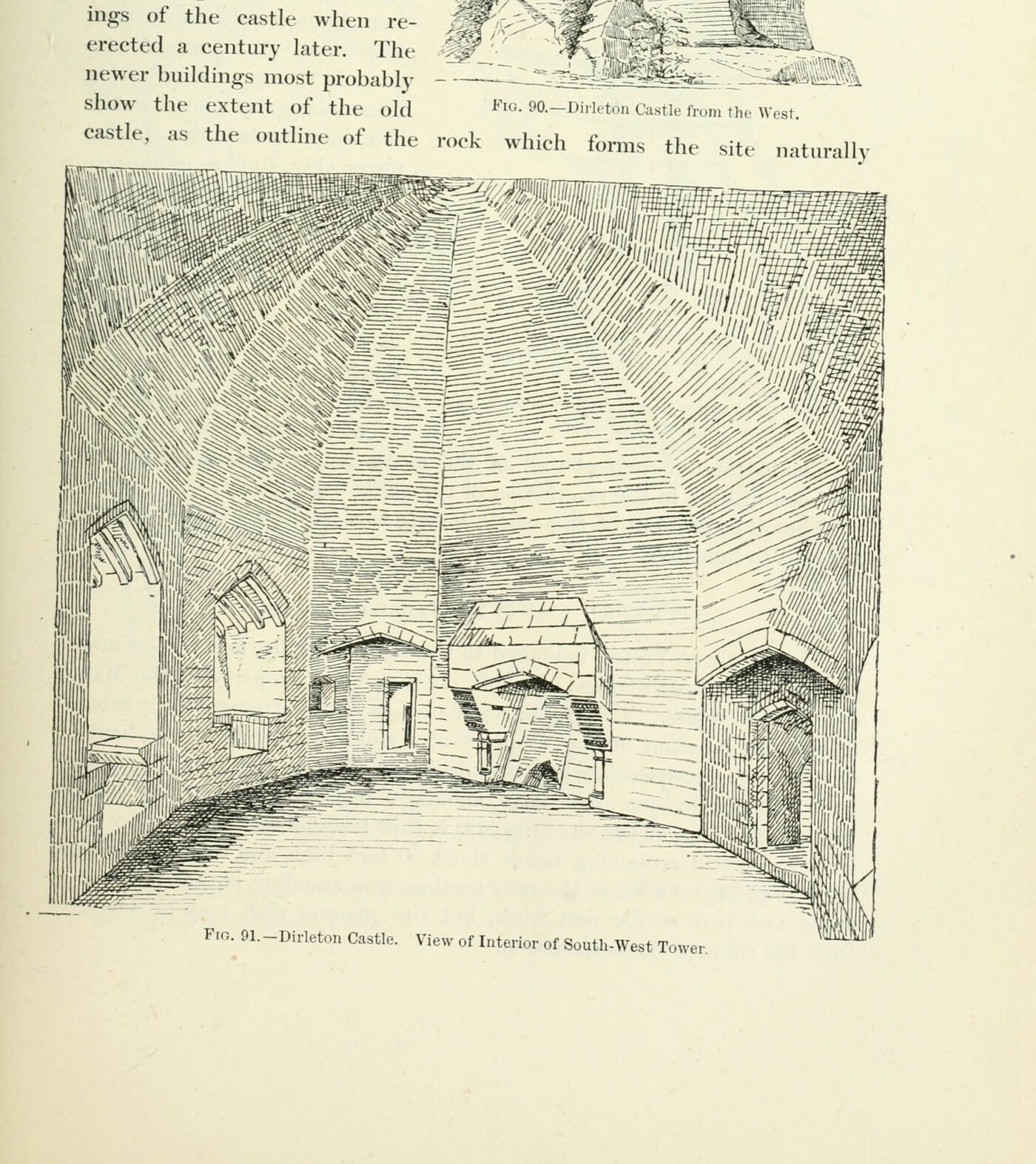 Fig. 90.—Dirleton Castle from the West., Dirleton Castle