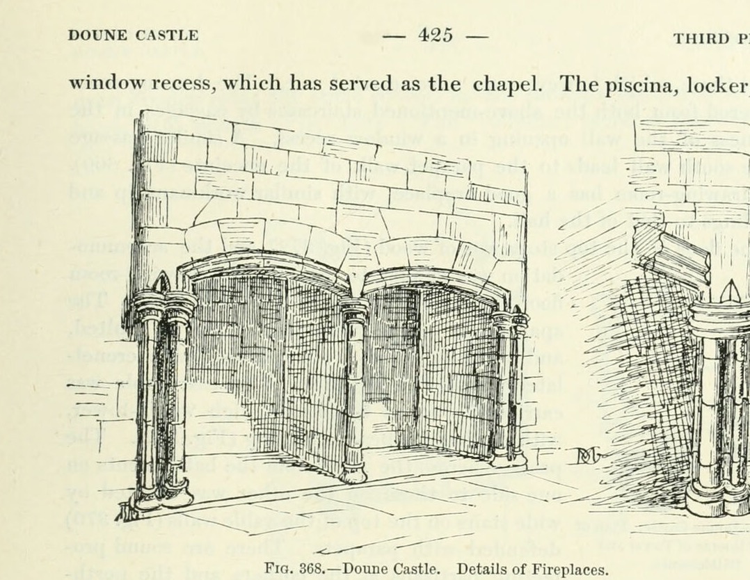 Fig. 368.—Doune Castle. Details of Fireplaces., Doune Castle