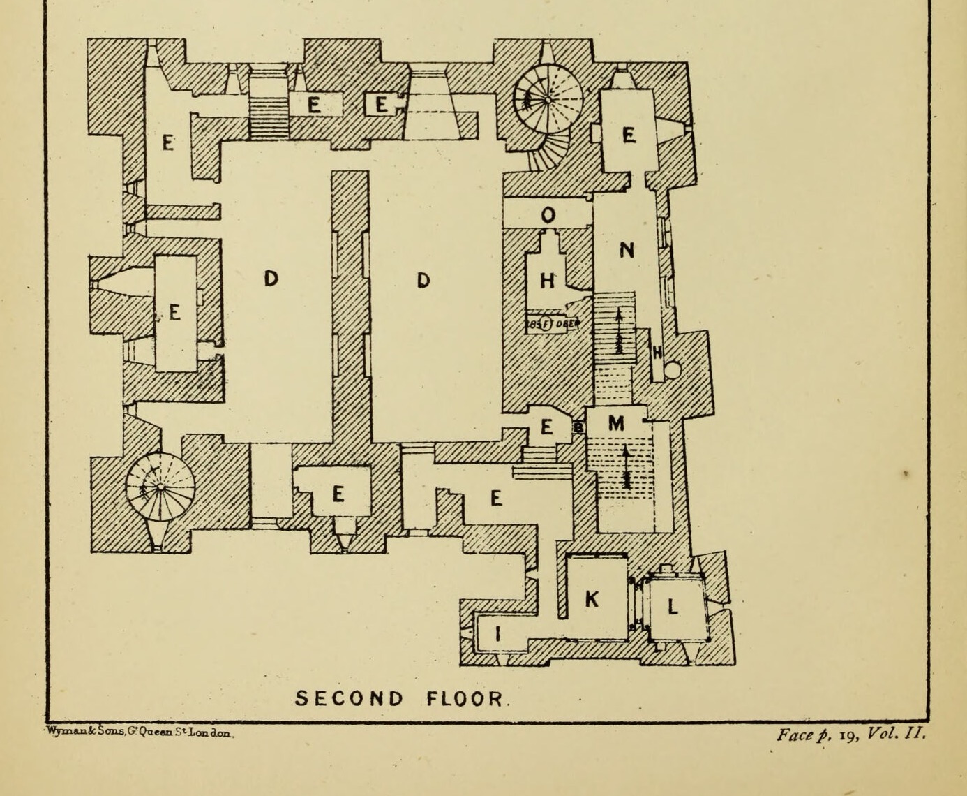 DOVER KEEP. (label at right) ; SECOND FLOOR GALLERY. (label under plan), Dover Castle