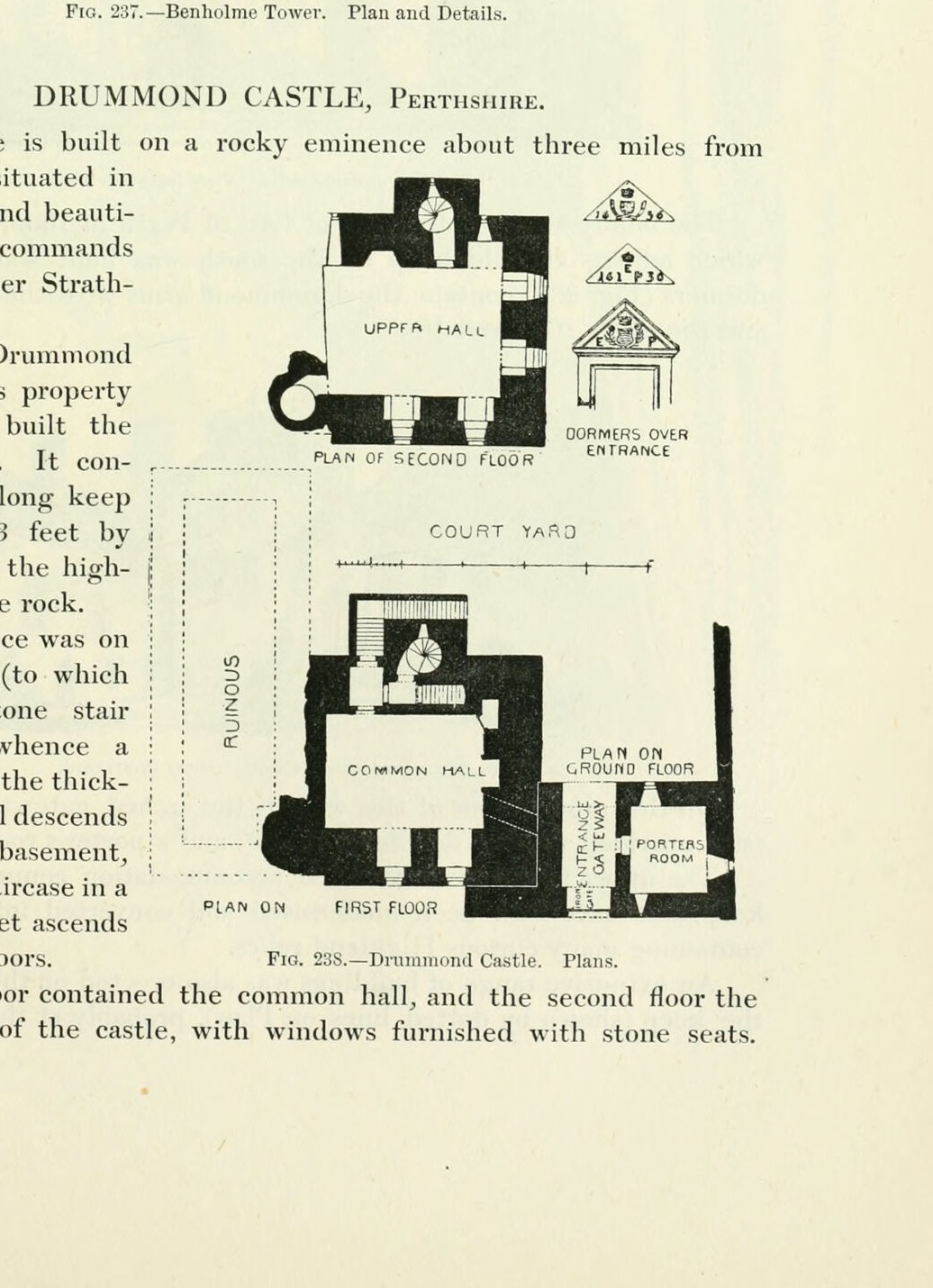 Fig. 238. — Drummond Castle. Plans., Drummond Castle