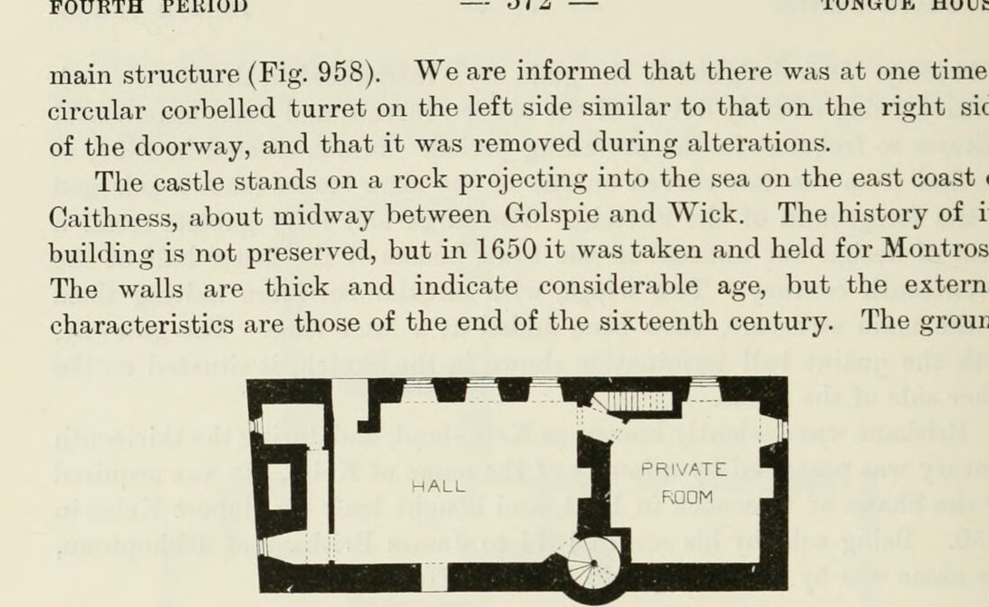 Fig. 959. — Dunbeath Castle. Plans of Ground Floor and First Floor., Dunbeath Castle
