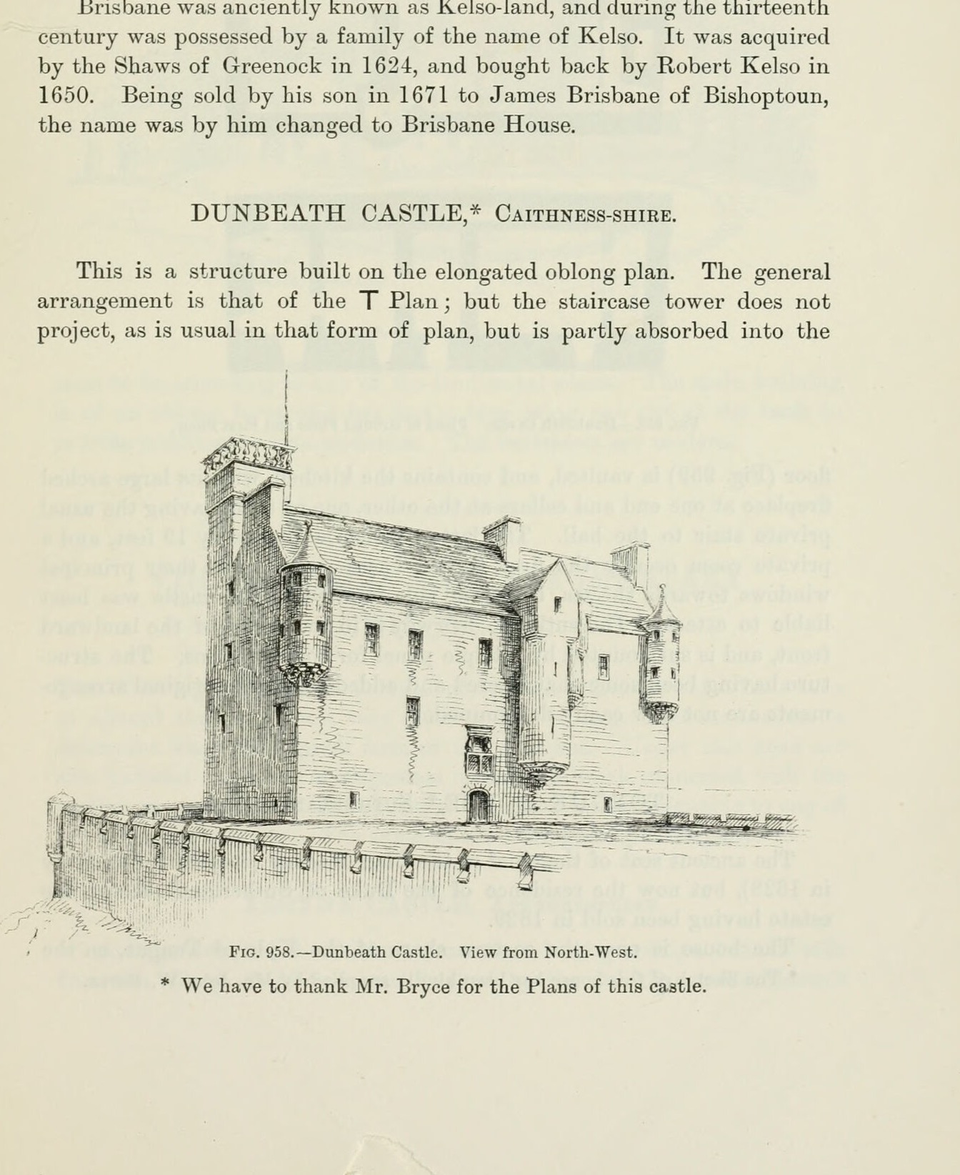 Fig. 958. — Dunbeath Castle. View from North-West., Dunbeath Castle