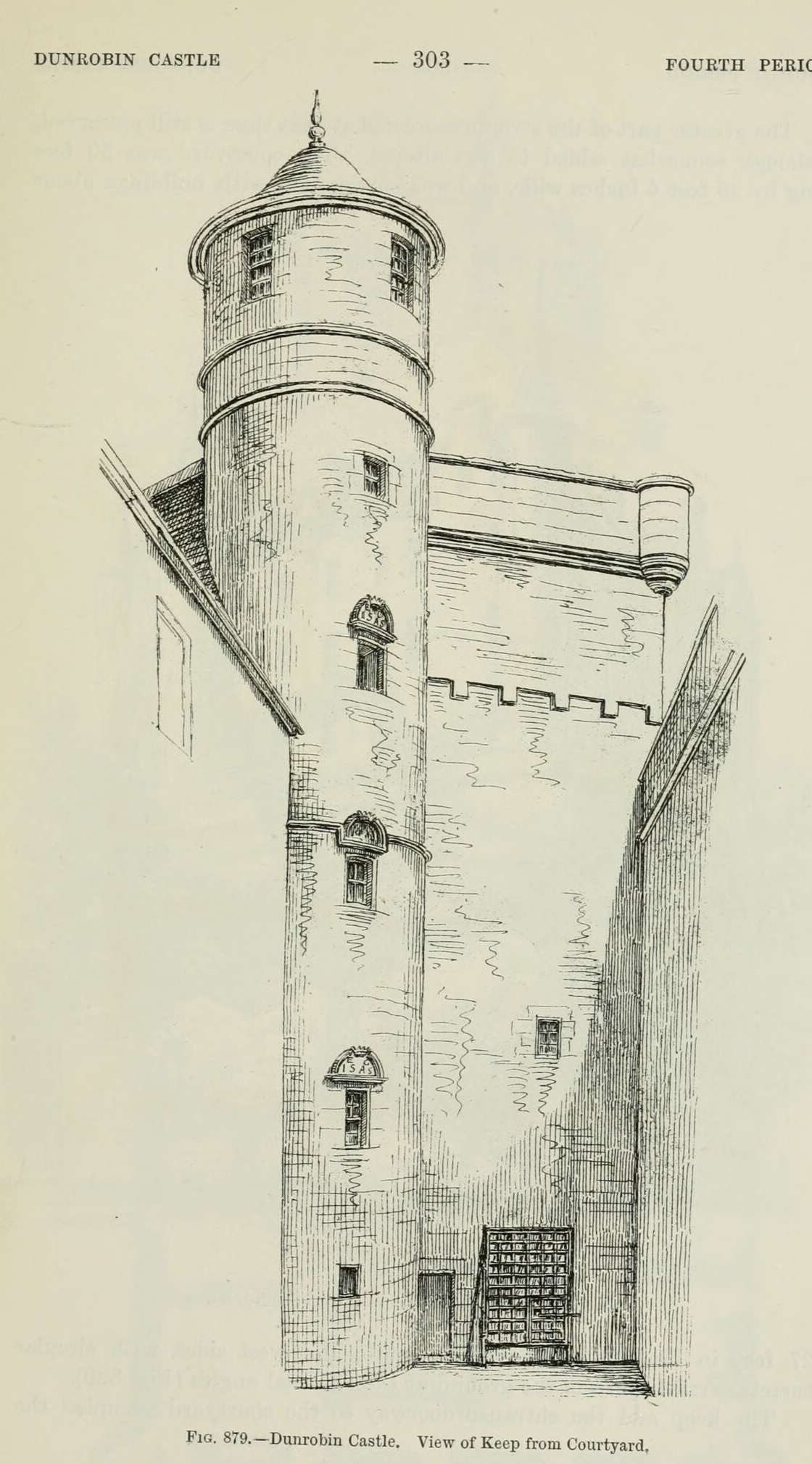 Fig. 879. - Dunrobin Castle. View of Keep from Courtyard., Dunrobin Castle