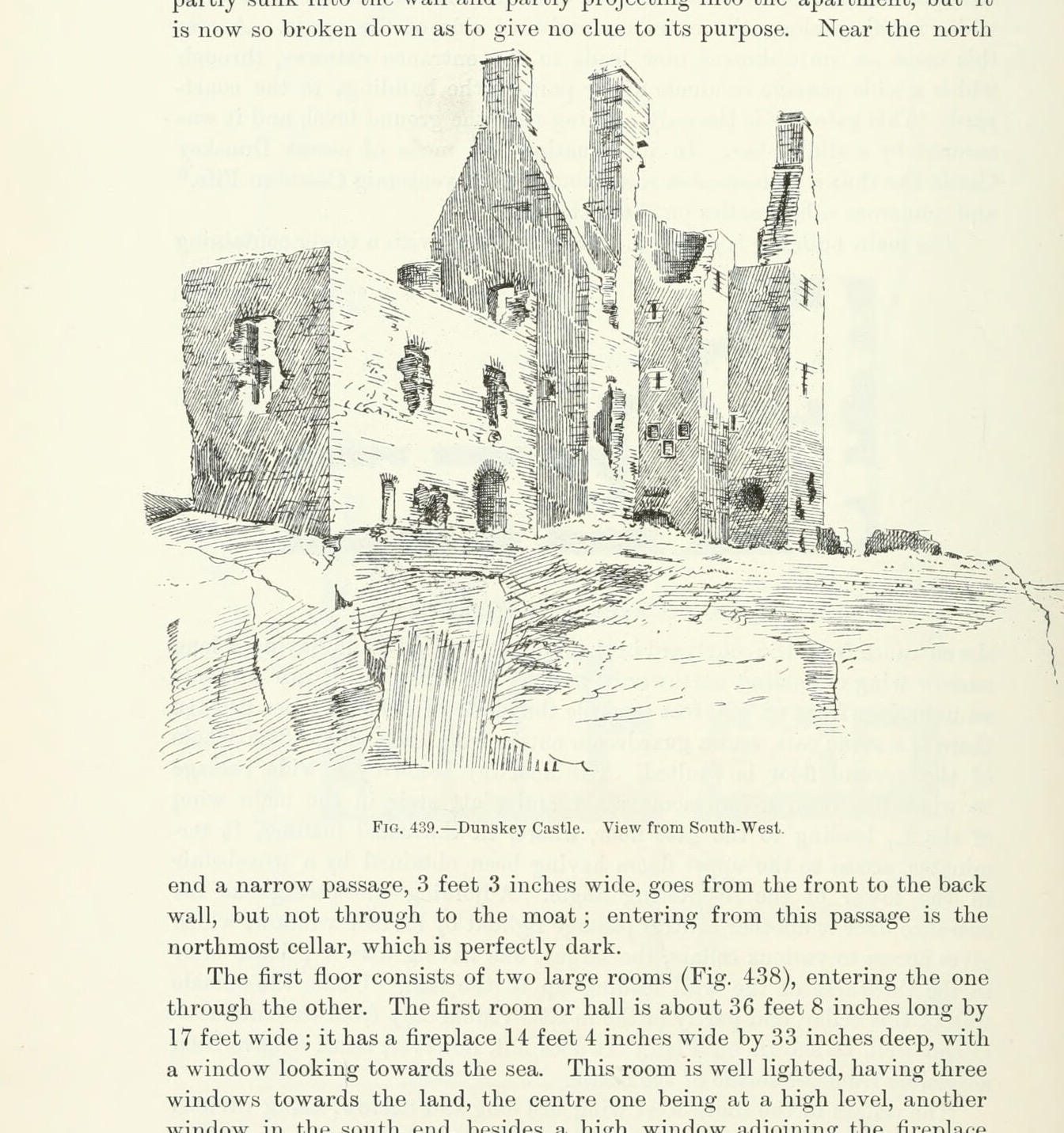 Fig. 439. — Dunskey Castle. View from South-West., Dunskey Castle