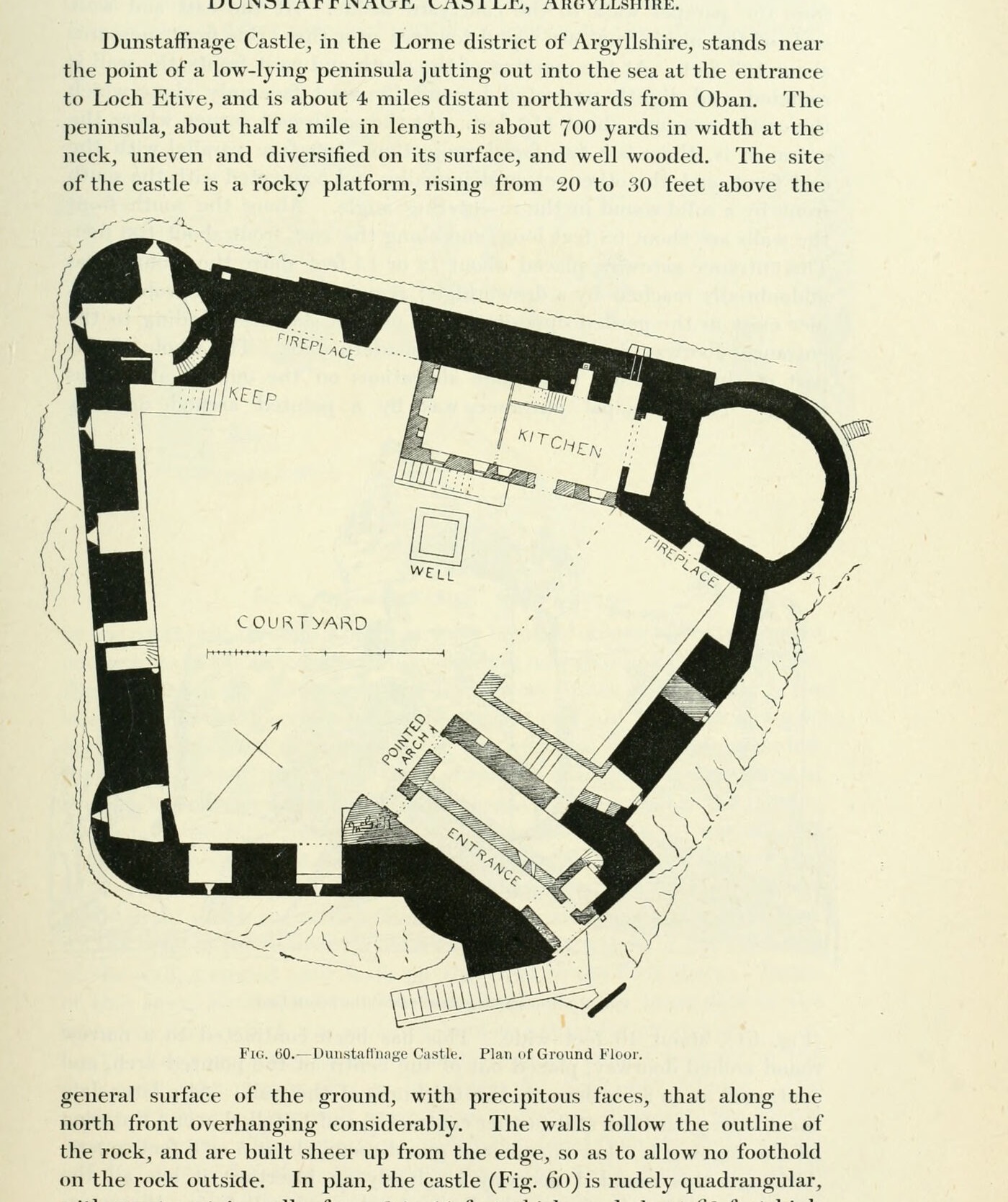 Fig. 60. — Dunstaffnage Castle. Plan of Ground Floor., Dunstaffnage Castle