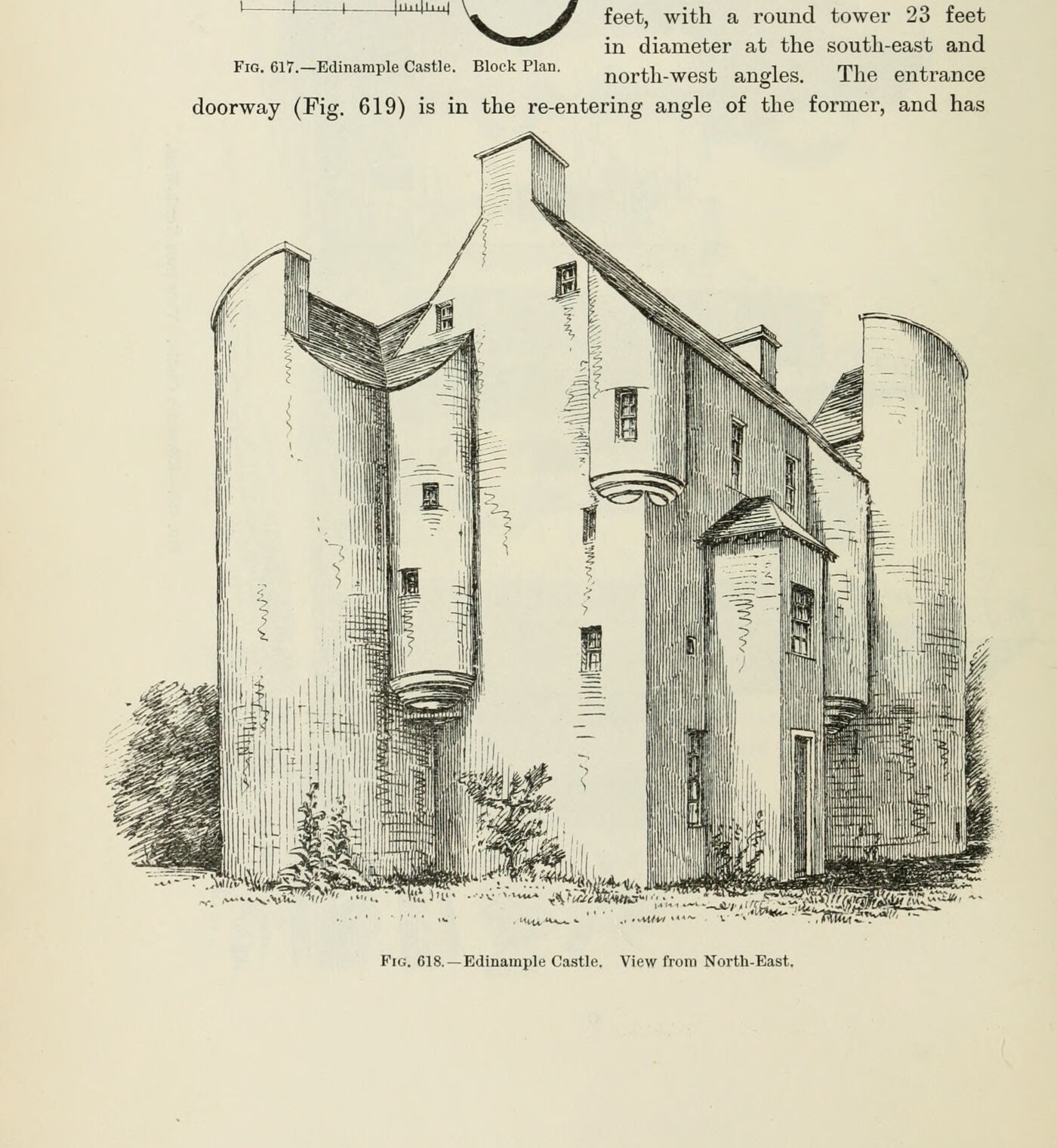 Fig. 618.—Edinample Castle. View from North-East., Edinample Castle