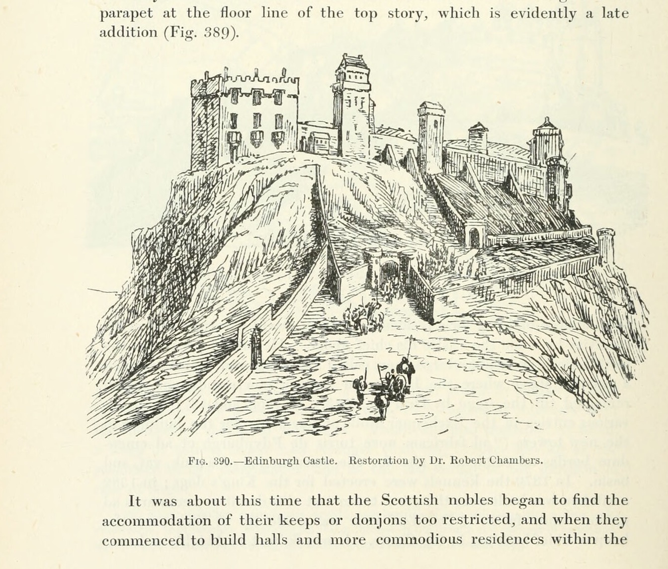 Fig. 390. — Edinburgh Castle. Restoration by Dr. Robert Chambers., Edinburgh Castle