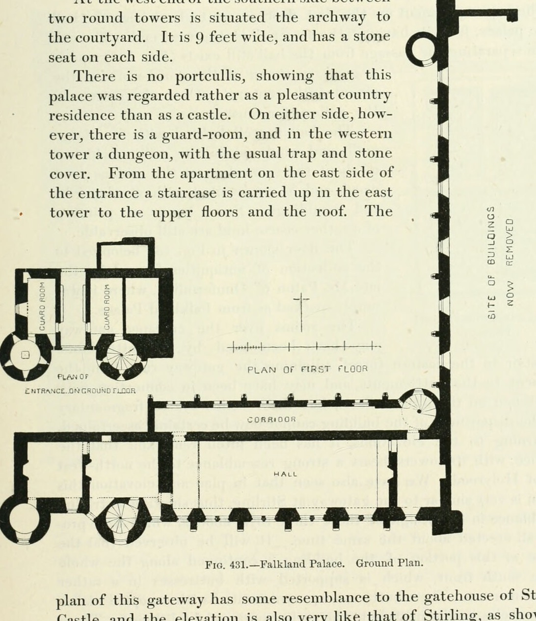 Fig. 431.—Falkland Palace. Ground Plan., Falkland Palace