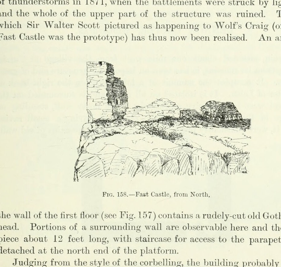 Fig. 158. — Fast Castle, from North,, Fast Castle