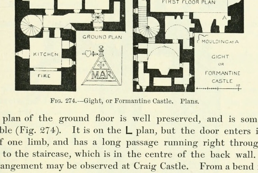 Fig. 274.—Gight, or Formantine Castle. Plans., Gight