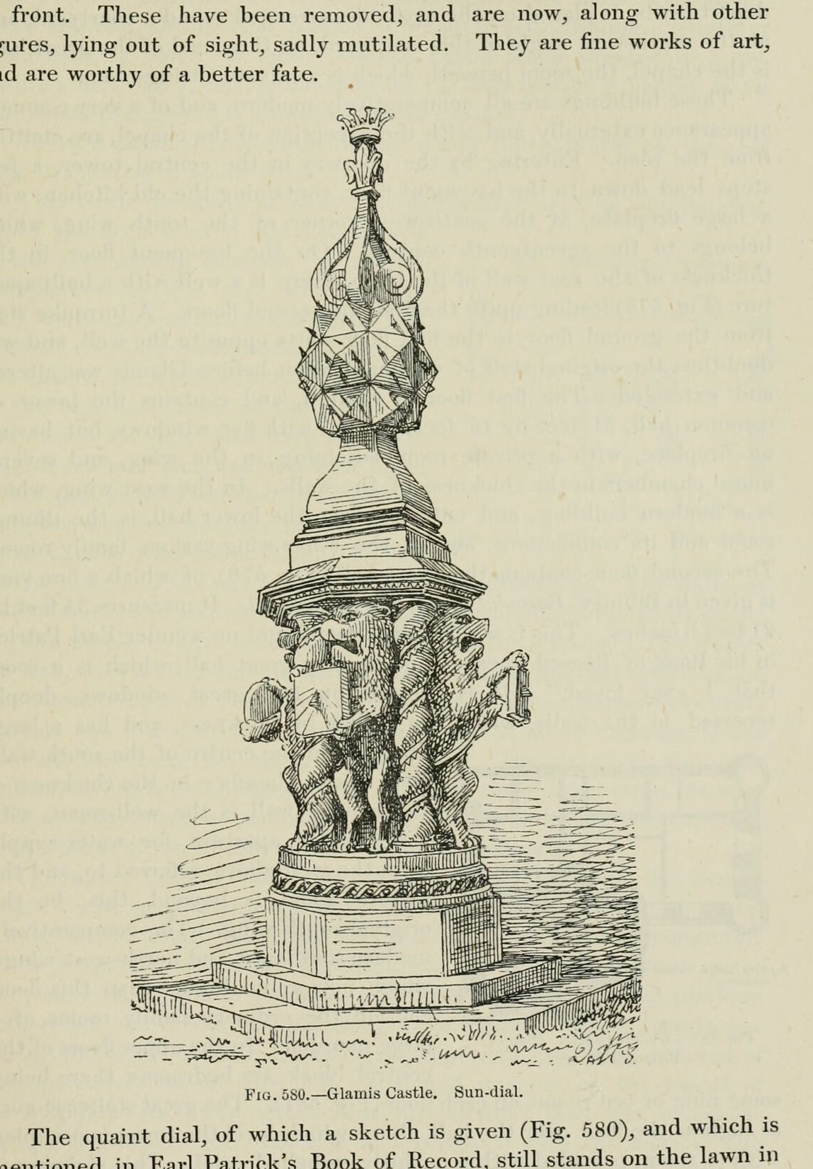 Fig. 580. — Glamis Castle. Sun-dial., Glamis Castle