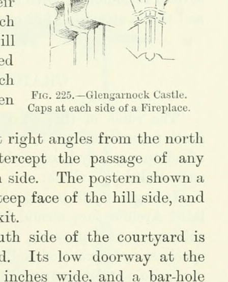 Fig. 225. — Glengarnock Castle. Caps at each side of a Fireplace., Glengarnock Castle