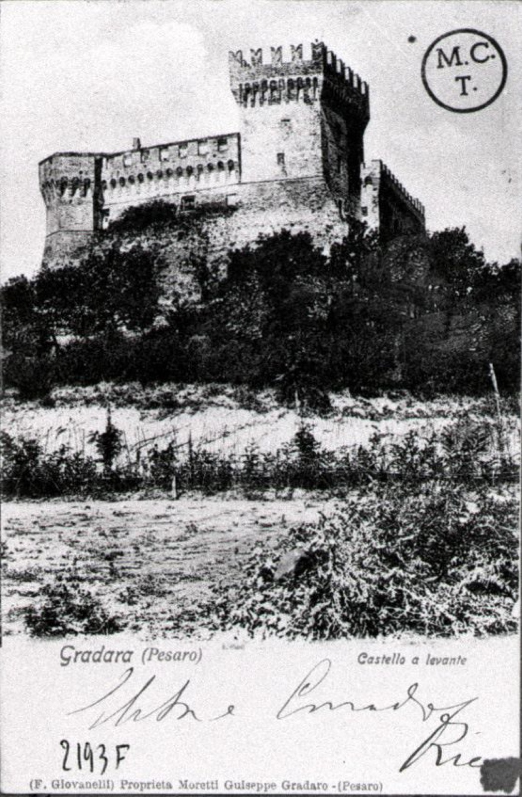 Gradara - Castello, lato est (cartolina), Gradara Castle