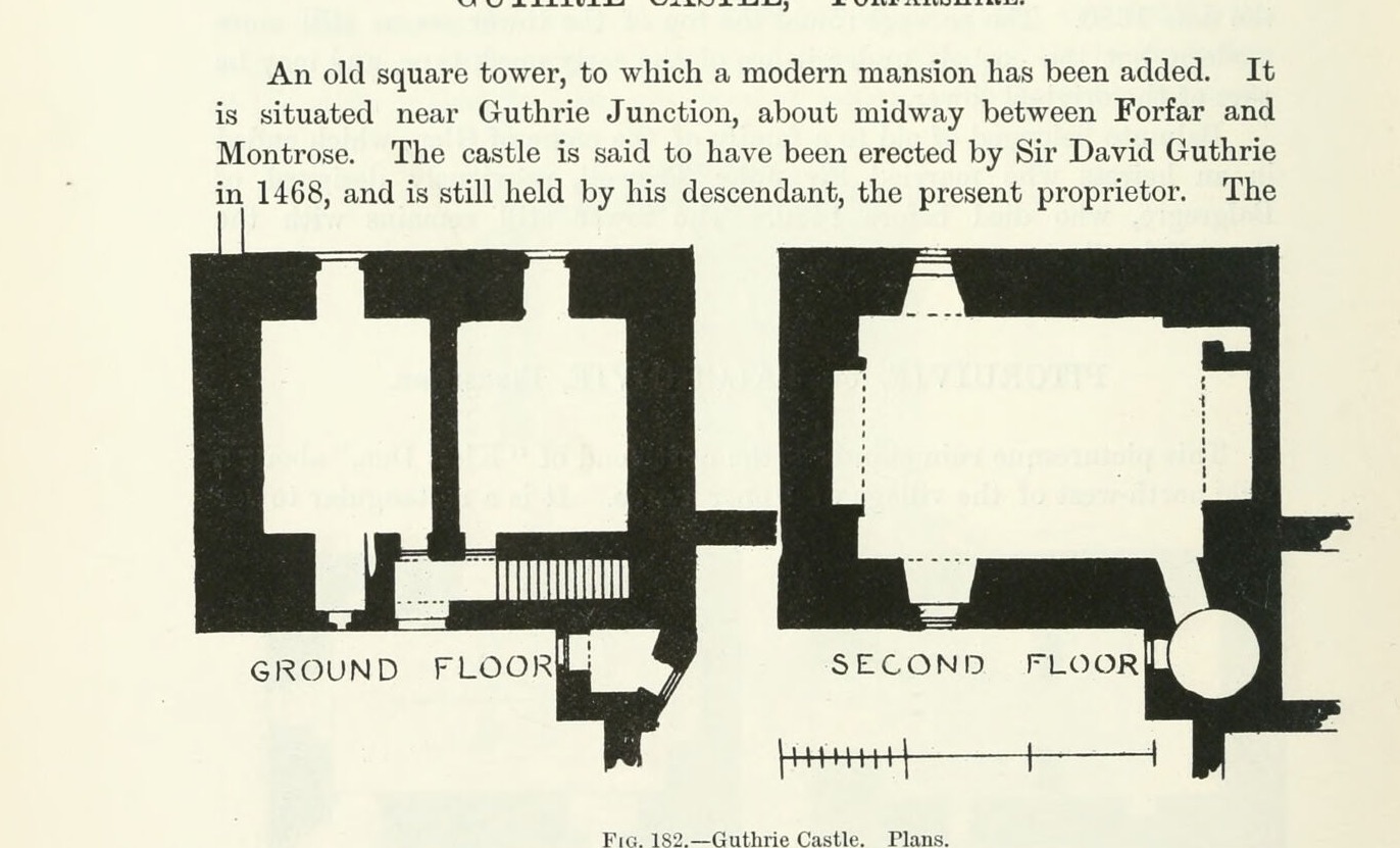 Fig. 182. — Guthrie Castle. Plans., Guthrie Castle