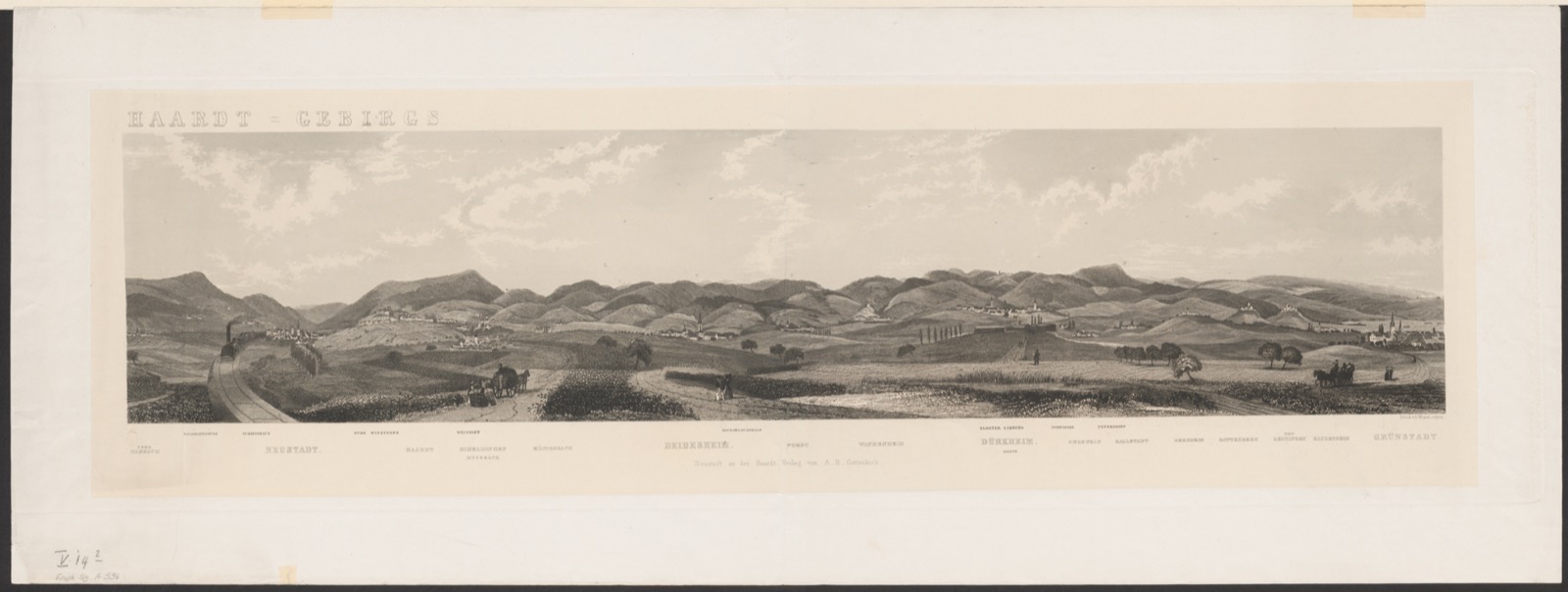 Panorama des Haardt-Gebirges, Hambach Castle