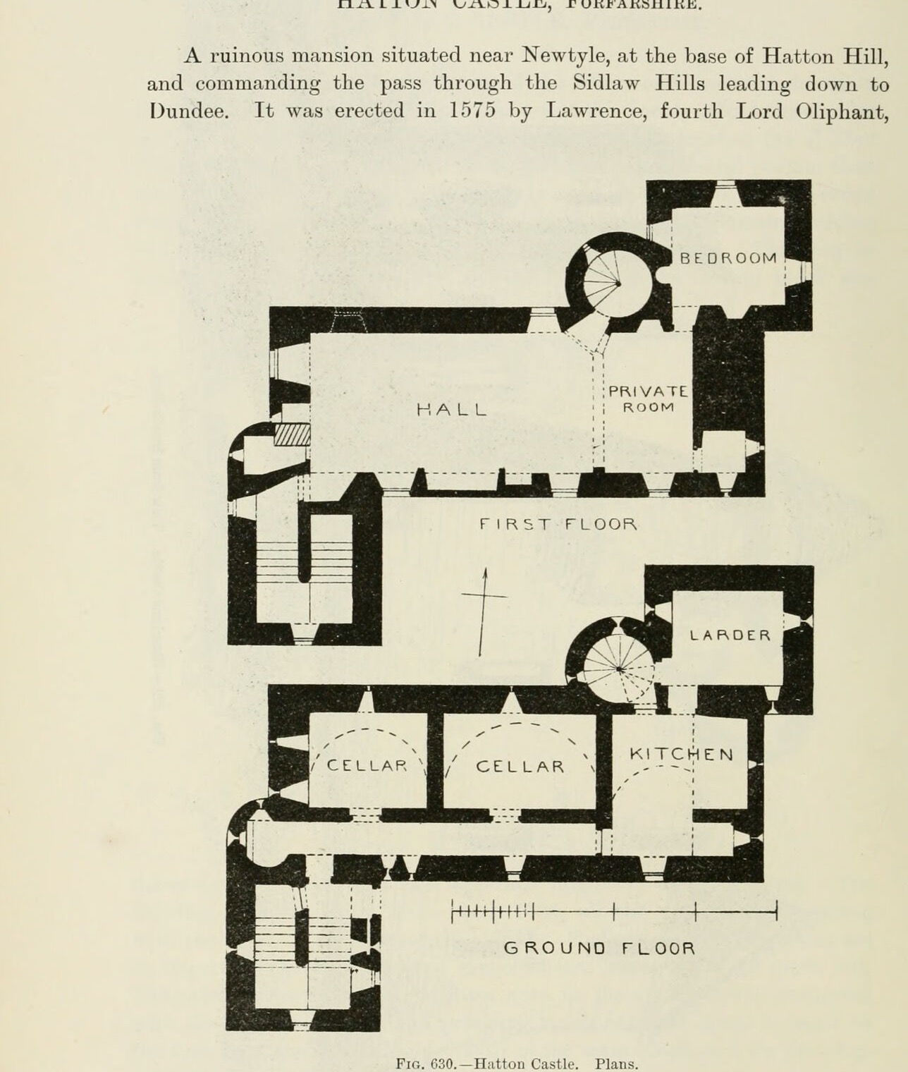 Fig. 630. — Hatton Castle. Plans., Hatton Castle
