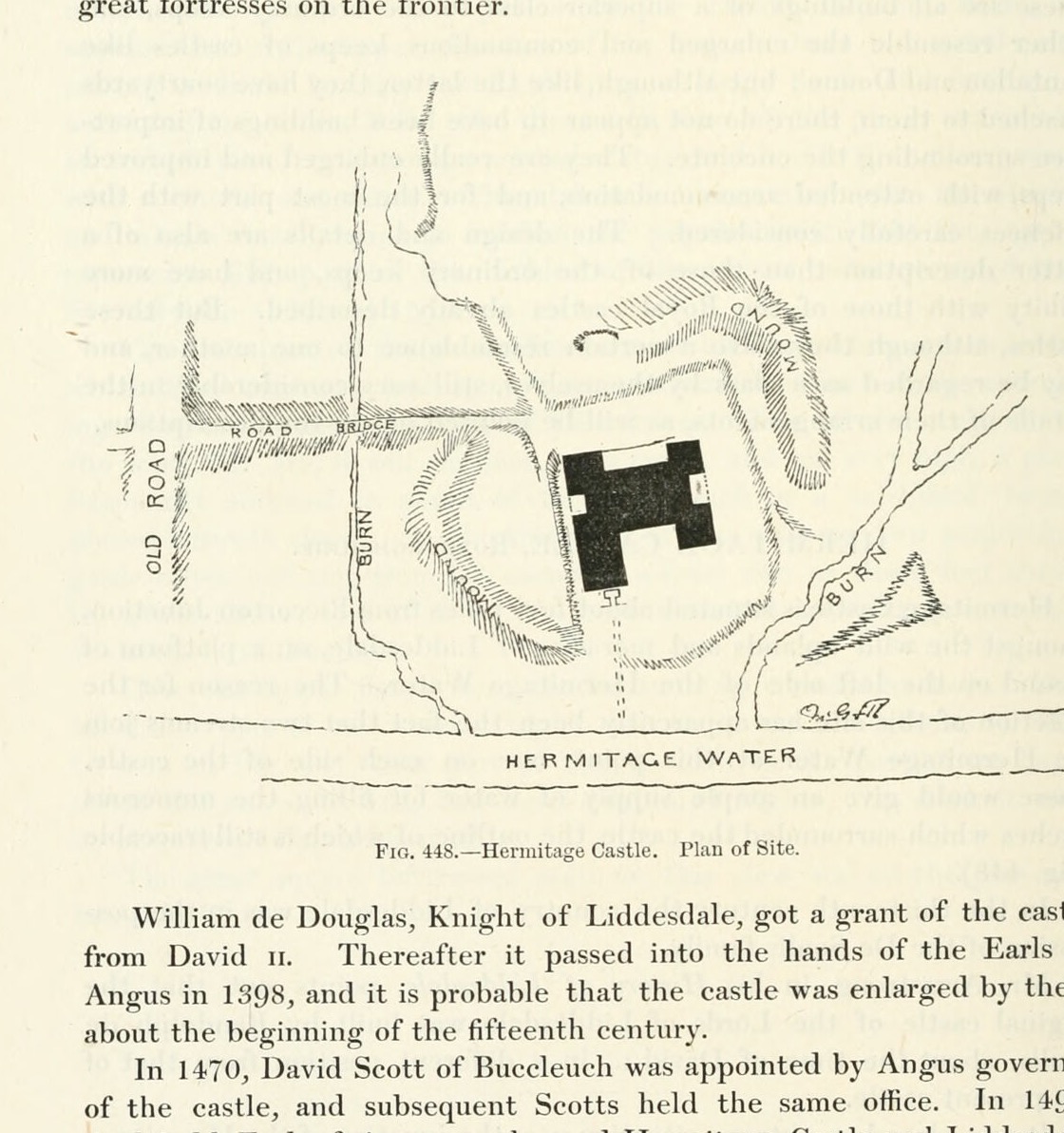 FIG. 448.—Hermitage Castle. Plan of Site., Hermitage Castle