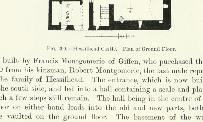 Fig. 290.—Hessilhead Castle. Plan of Ground Floor., Hessilhead