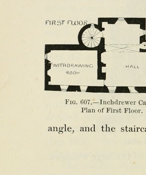 Fig. 607. — Inchdrewer Castle. Plan of First Floor., Inchdrewer Castle