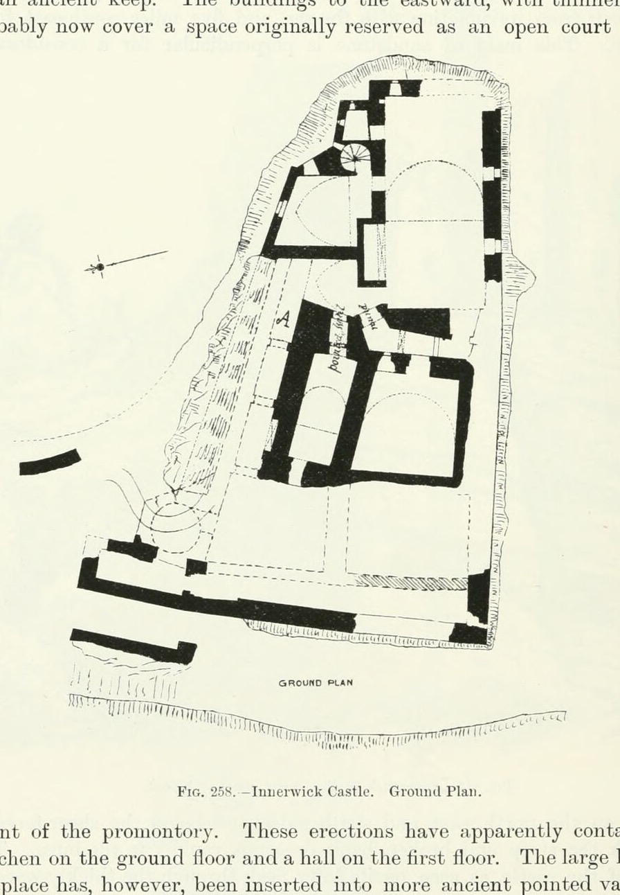 Fig. 258. — Innerwick Castle. Ground Plan., Innerwick Castle