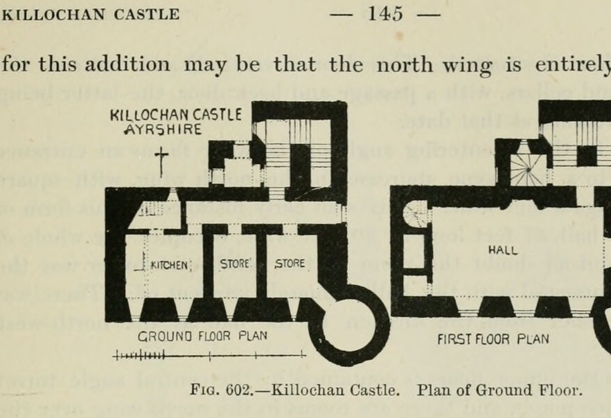 Fig. 602. — Killochan Castle. Plan of Ground Floor., Killochan Castle