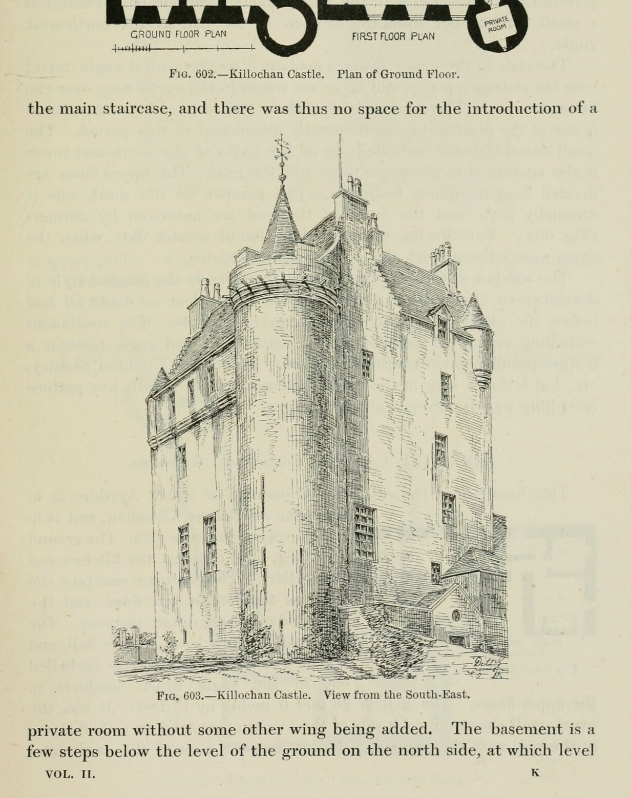 Fig. 603. — Killochan Castle. View from the South-East., Killochan Castle