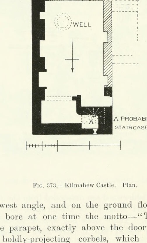 Fig. 373.—Kilmahew Castle. Plan., Kilmahew Castle