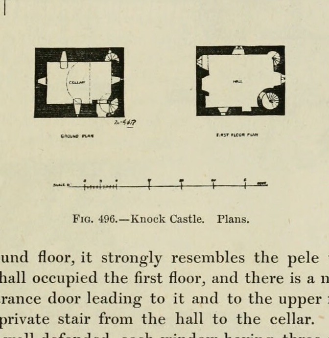 Fig. 496. — Knock Castle. Plans., Knock Castle