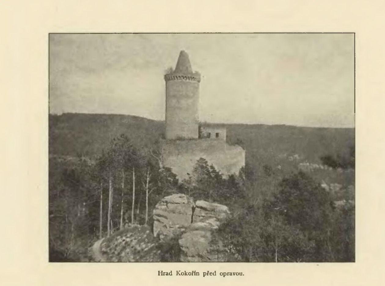 Hrad Kokořín před opravou., Kokořín Castle