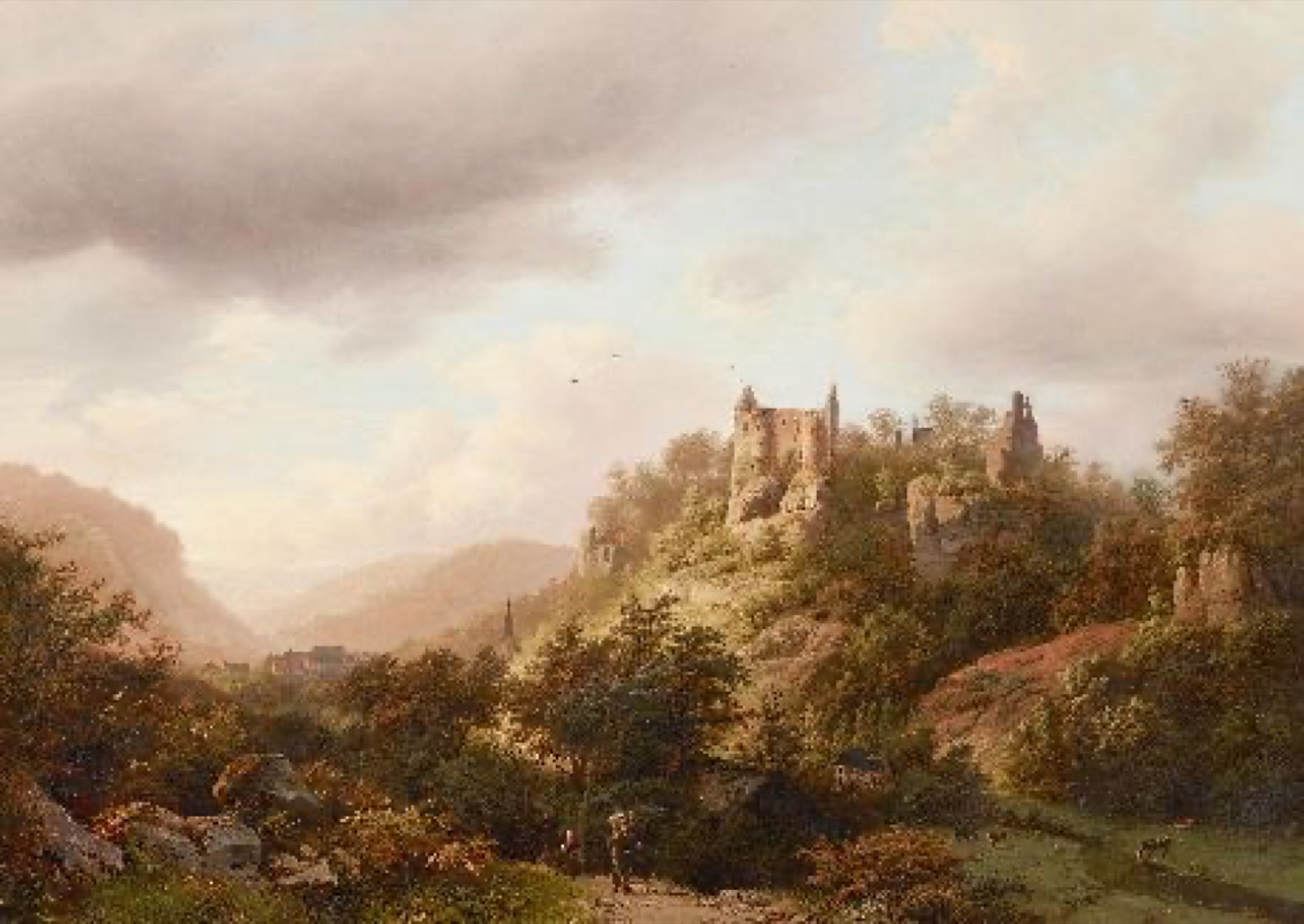 Vue du château de Larochette, Larochette Castle