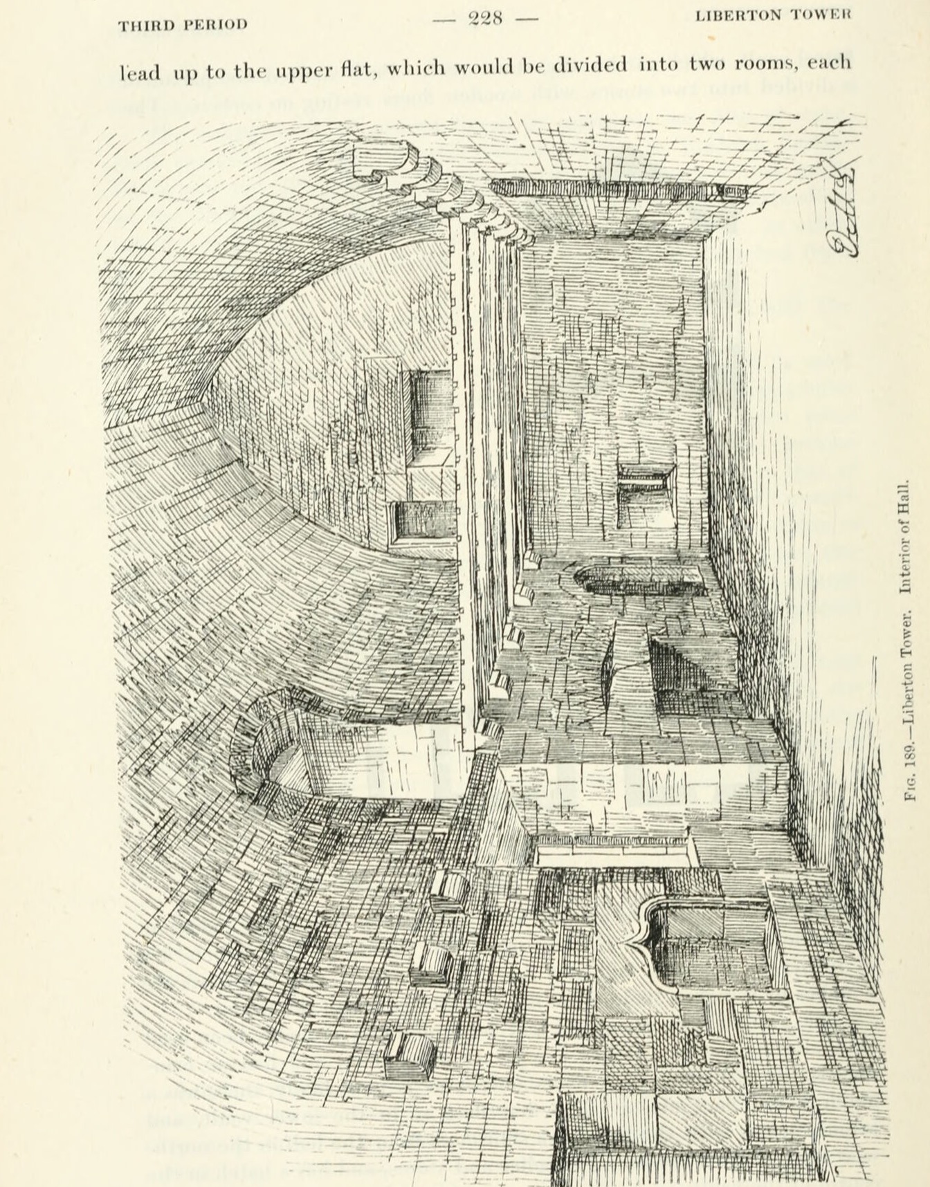 Fig. 189. - Liberton Tower. Interior of Hall., Liberton Tower