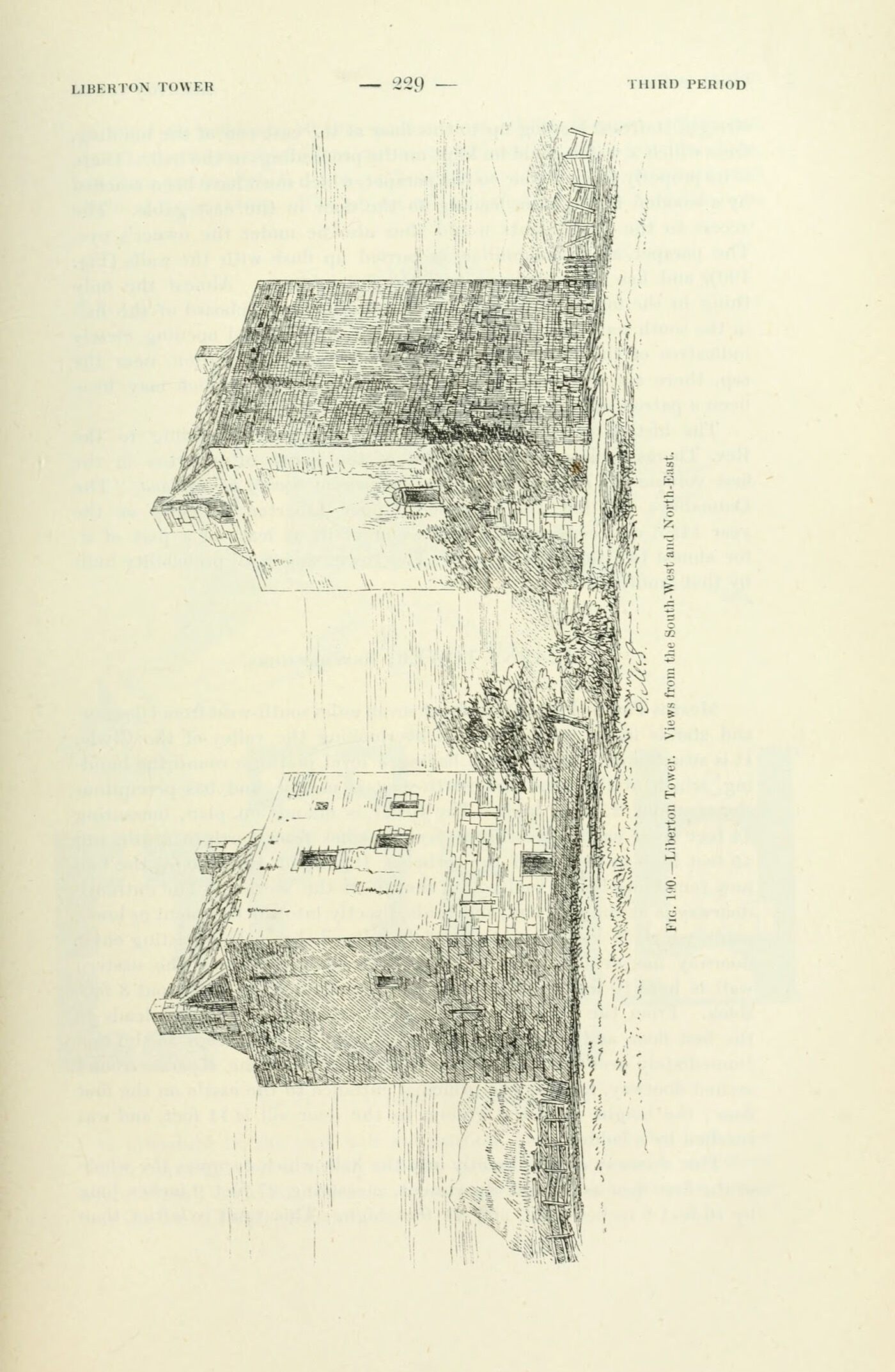 Fig. 140. - Liberton Tower. Views from the South-West and North-East., Liberton Tower