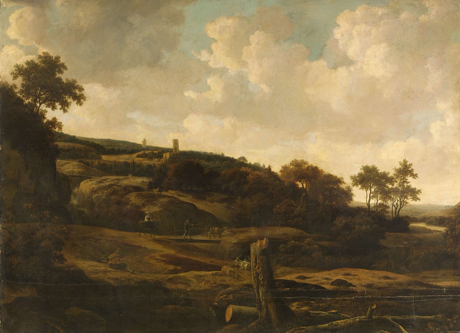 Mountainous Landscape, possibly the St Pietersberg, with Lichtenberg Castle, near Maastricht, Lichtenberg Castle