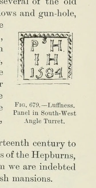 Fig. 679. — Luffness. Panel in South-West Angle Turret., Luffness Castle