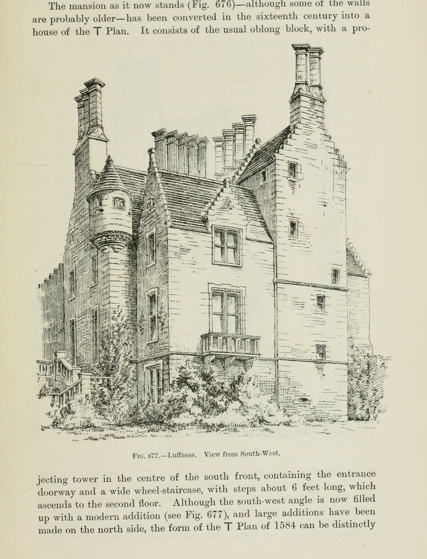 Fig. 677. — Luffness. View from South-West., Luffness Castle