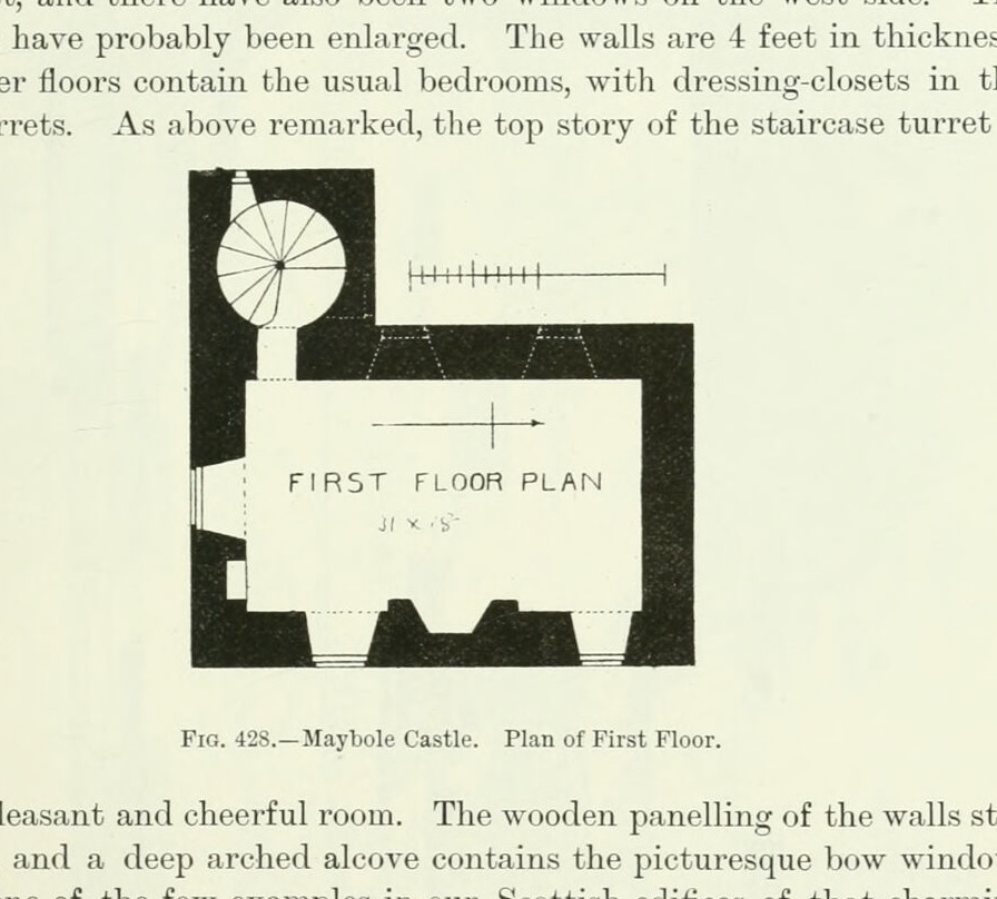 Fig. 428.—Maybole Castle. Plan of First Floor., Maybole Castle