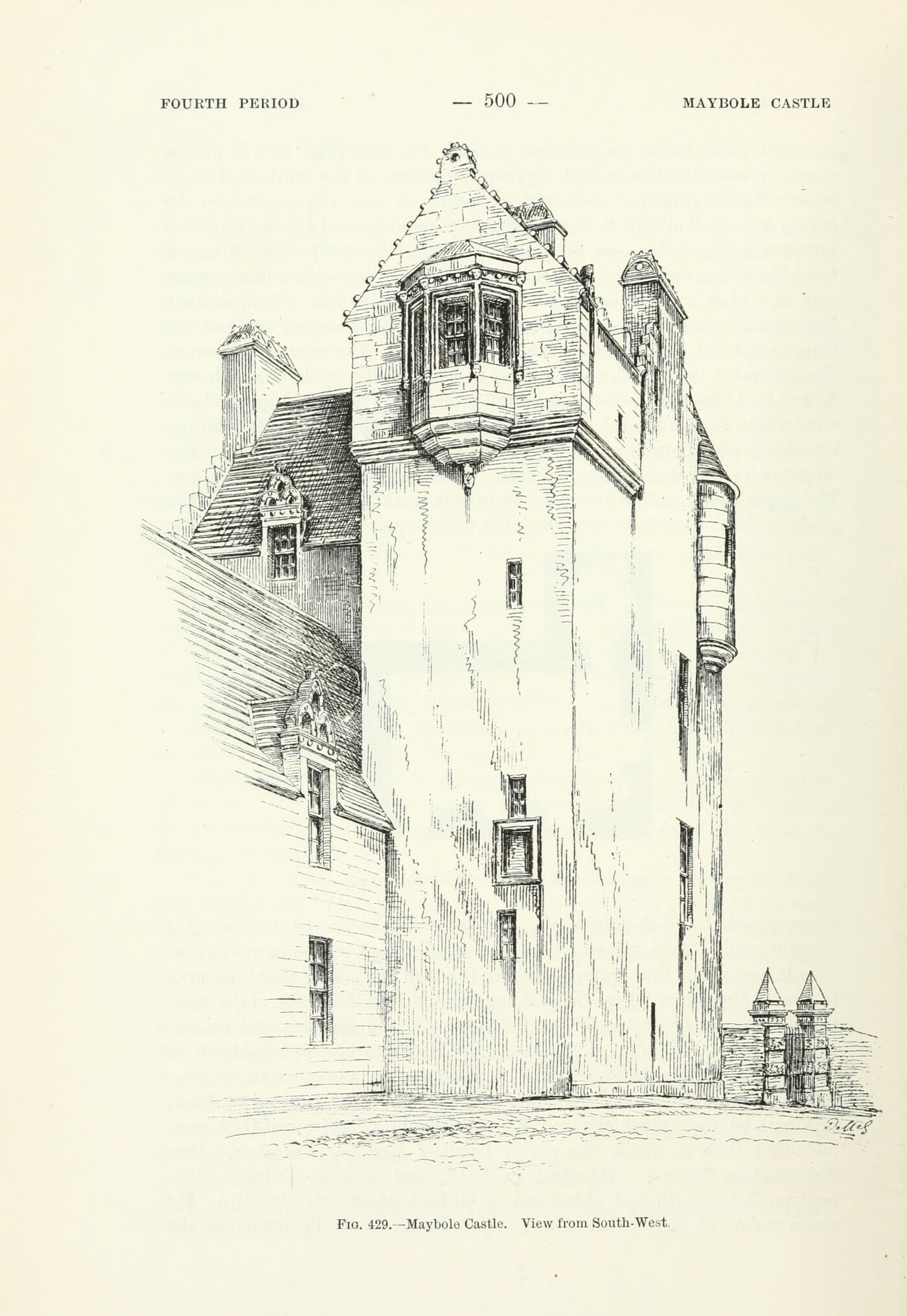 Fig. 429. -- Maybole Castle. View from South-West., Maybole Castle