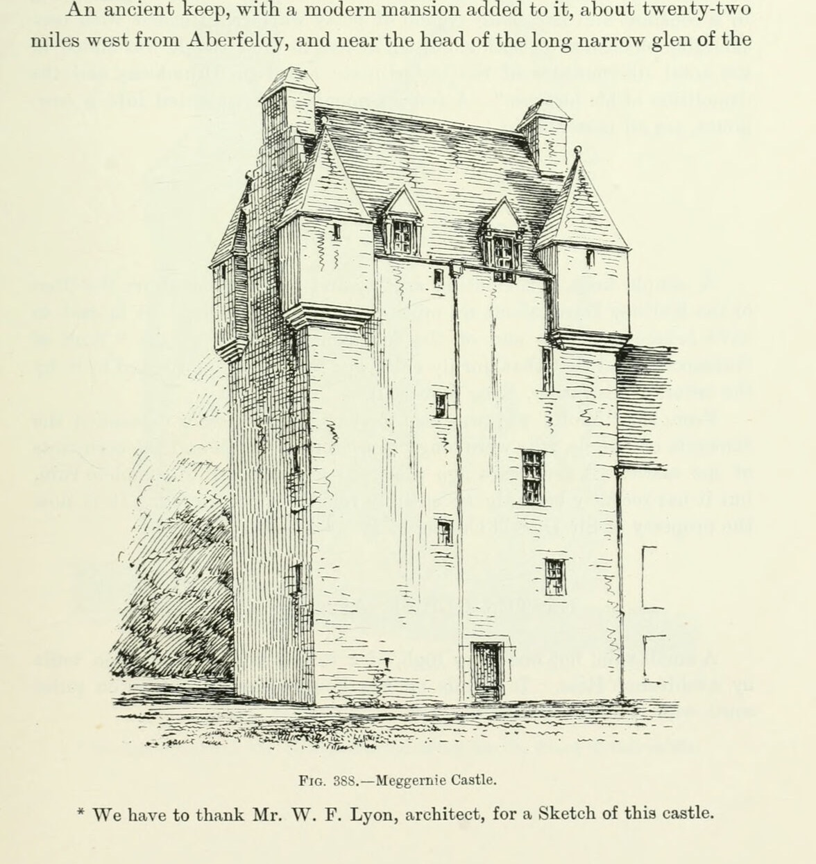 Fig. 388.—Meggernie Castle., Meggernie Castle